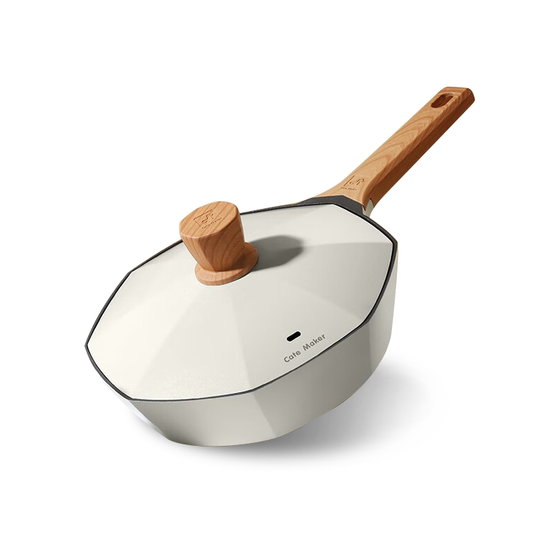 CateMaker卡特马克 木石系列八角深煎锅GYL-BJ24JB 颜值厨具