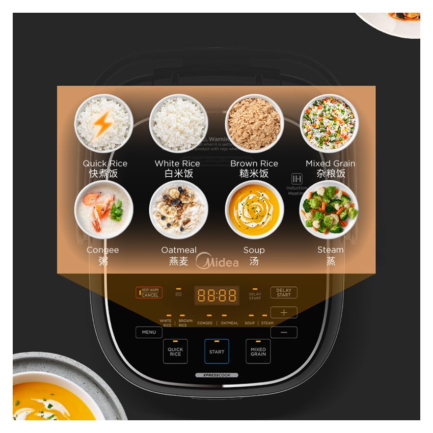Midea美的 高端智能IH电饭煲電饭鍋Rice Cooker 多层厚釜内胆独家AI智能加热 3L
