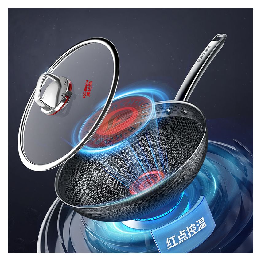 Köbach康巴赫 第六代双蜂窝炒锅KGH-C32A 抗菌防粘