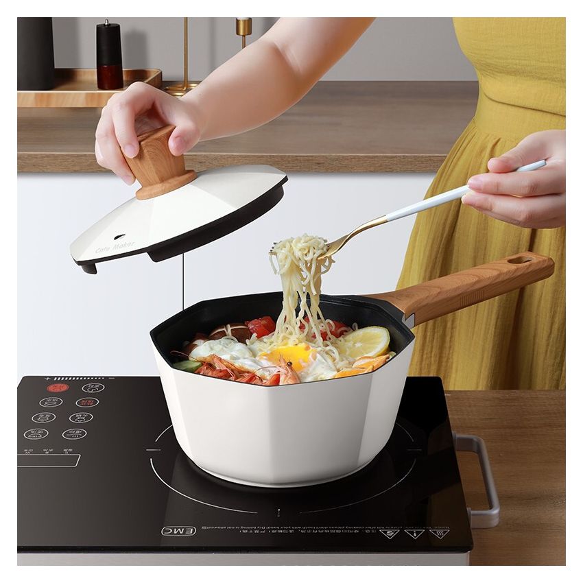 CateMaker卡特马克 木石系列八角奶锅GYL-BJ18NB 轻油少烟