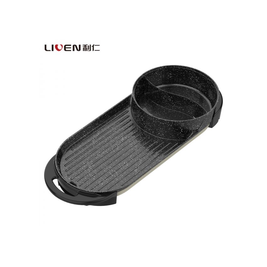 Liven利仁 涮烤一体鸳鸯锅电烤炉 SK-J6868 家用无烟 加大烤盘