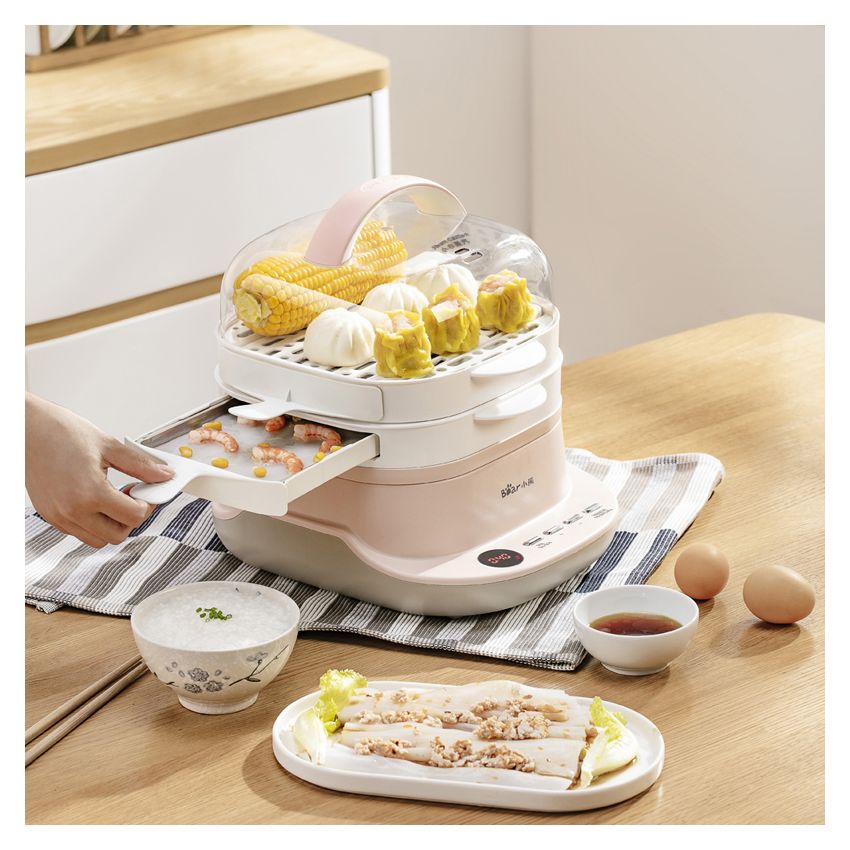 Bear小熊迷你肠粉机电蒸锅CFJ-A30Q3 双层抽屉式 家用多功能