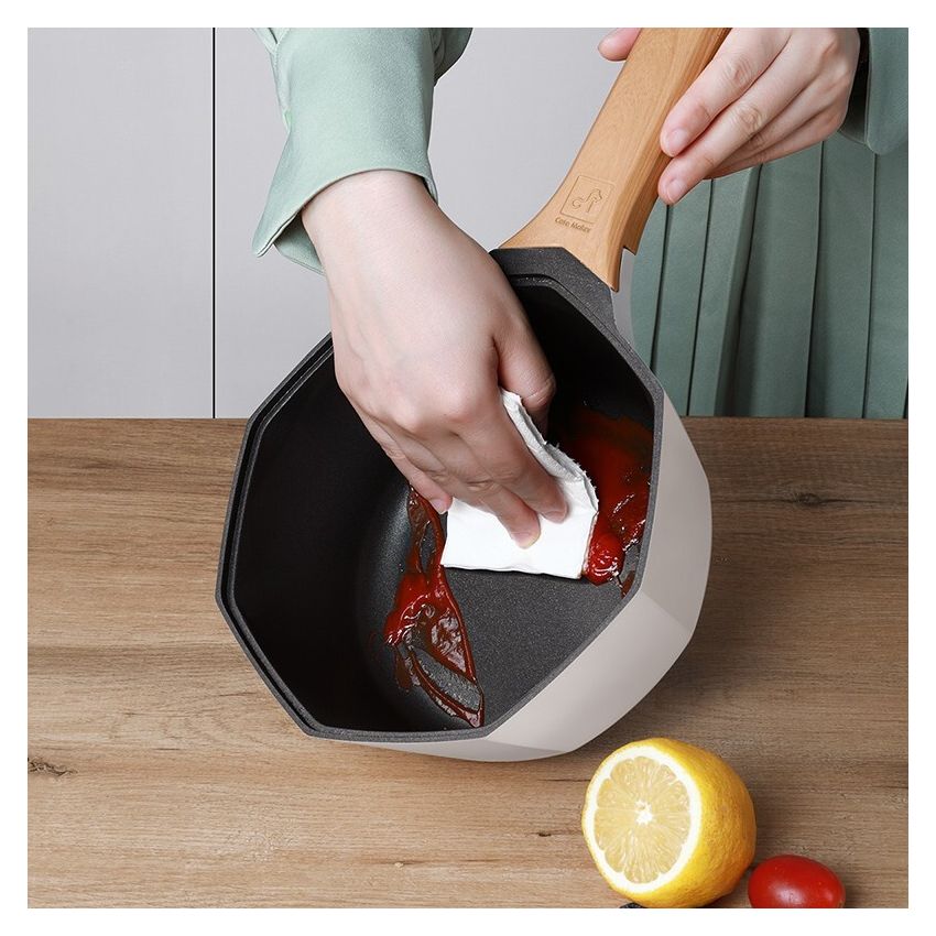 CateMaker卡特马克 木石系列八角奶锅GYL-BJ18NB 轻油少烟