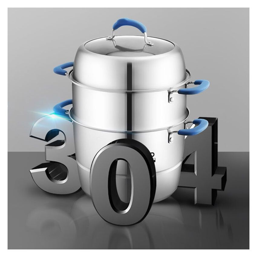 ASD 爱仕达三层复底不锈钢蒸锅 加高大容量 不串味 易收纳 3 2cm