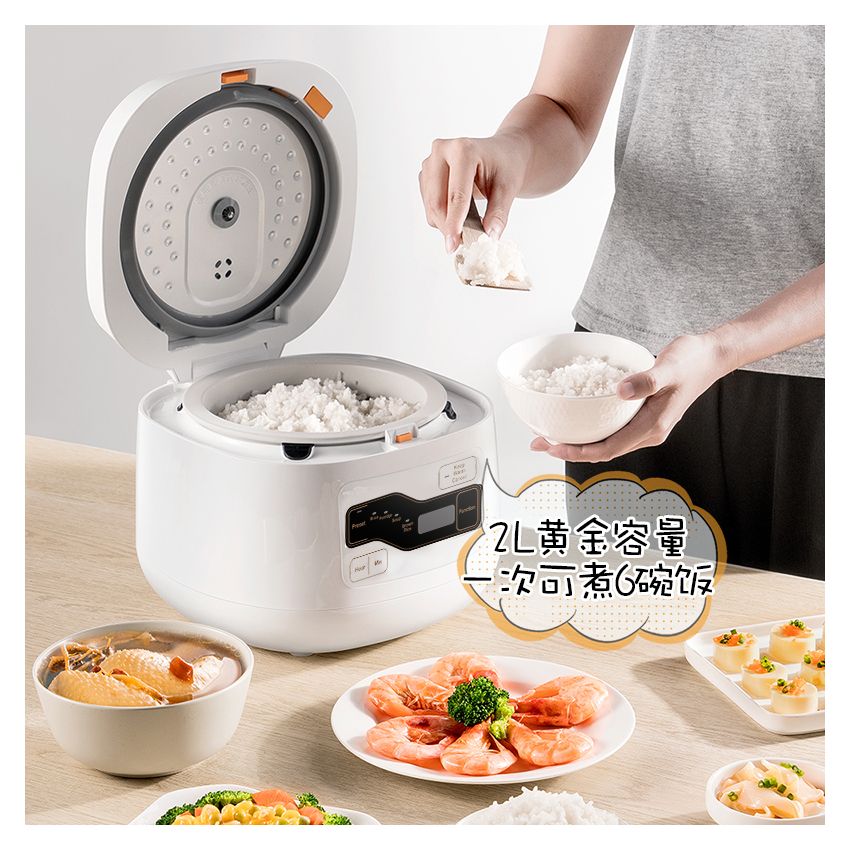 Joydeem 迷你电饭煲 全自动家用电饭煲 陶瓷内胆立体悬浮立体环绕加热24小时预约 2L
