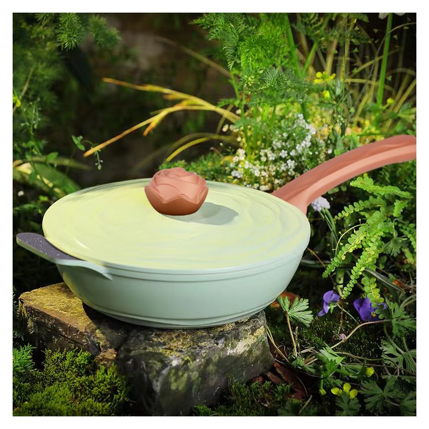 Amercook阿米尔 森林之花系列麦饭石不粘锅炒锅电磁炉燃气通用 30cm炒锅