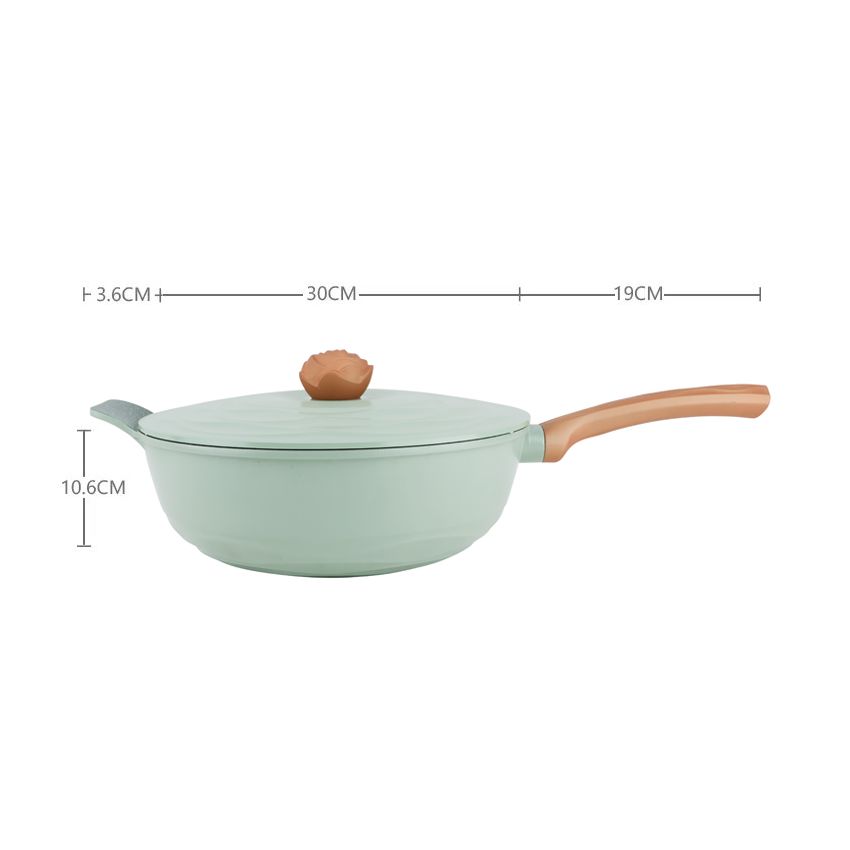 Amercook阿米尔 森林之花系列麦饭石不粘锅炒锅电磁炉燃气通用 30cm炒锅