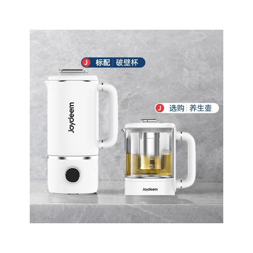 Joydeem 分体式豆浆机 家用破壁机 全自动清洗免过滤 低音降噪 多功能菜单可预约 白色